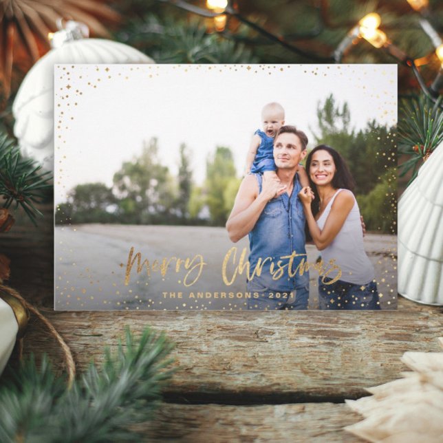Carte de vacances de Noël Gold Joyeux (Créateur téléchargé)