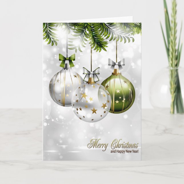 Carte de vacances de Noël - Jolies ornements (Devant)