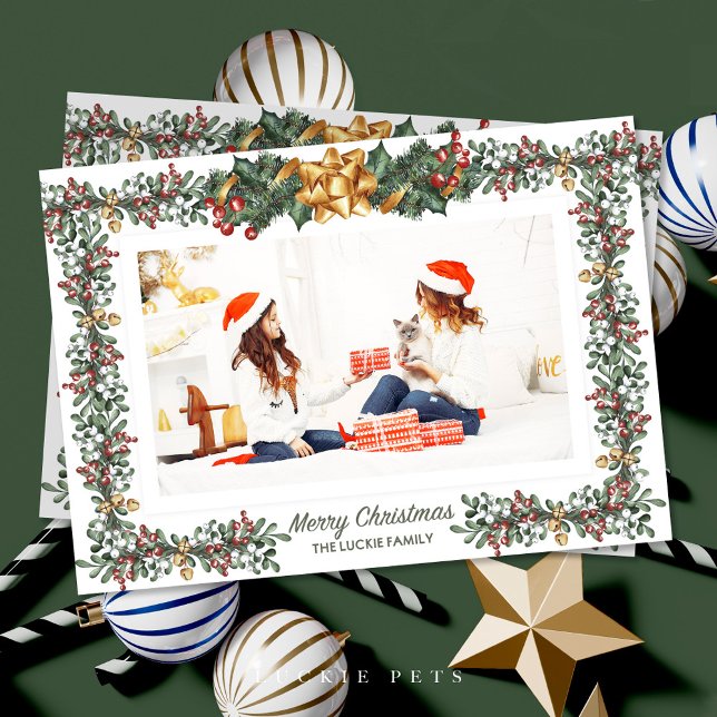 Carte de vacances de Noël Mistletoe Maman et Fille (Créateur téléchargé)
