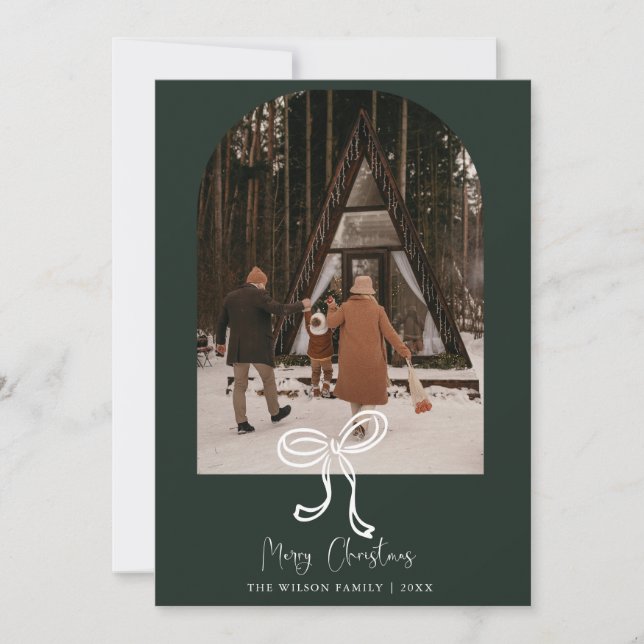 Carte de vacances de Noël moderne photo tendance (Devant)