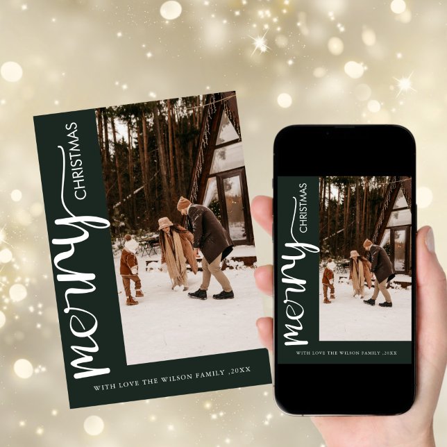 Carte de vacances de Noël moderne photo tendance (Créateur téléchargé)