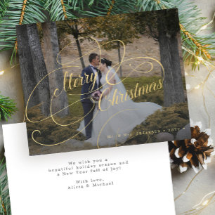 Carte de vacances de Noël nouvellement mariée