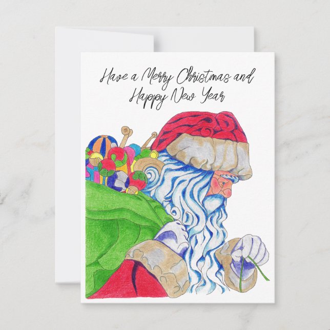 Carte de vacances de Noël Père Noël (Devant)