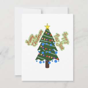 Carte de vacances de Noël Tree Flat