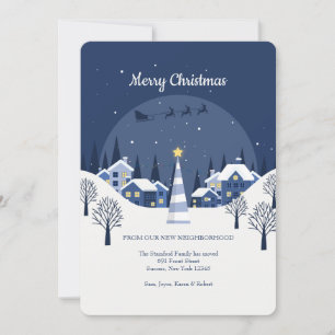 Carte de vacances de Noël Village