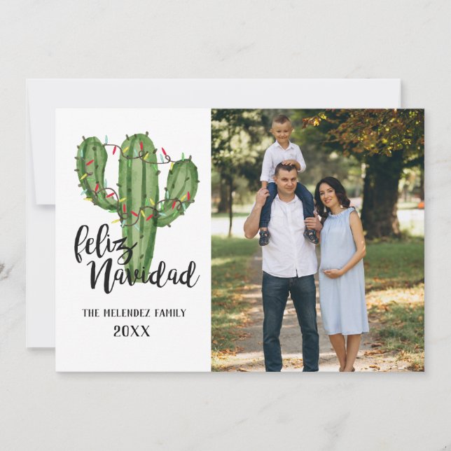 Carte de vacances de photo de famille de Feliz (Devant)