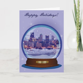 Carte de vacances de Pittsburgh Snowglobe