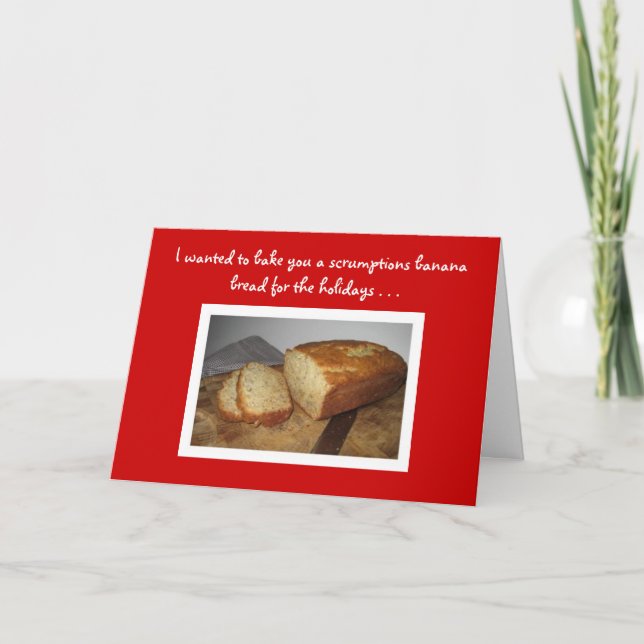 Carte de vacances de recette de cake à la banane (Devant)