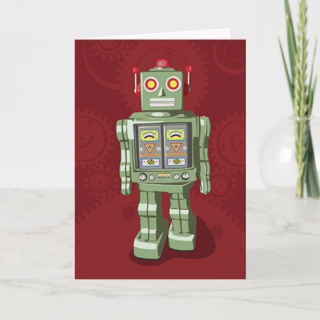 Carte de vacances de robot de jouet (Devant)