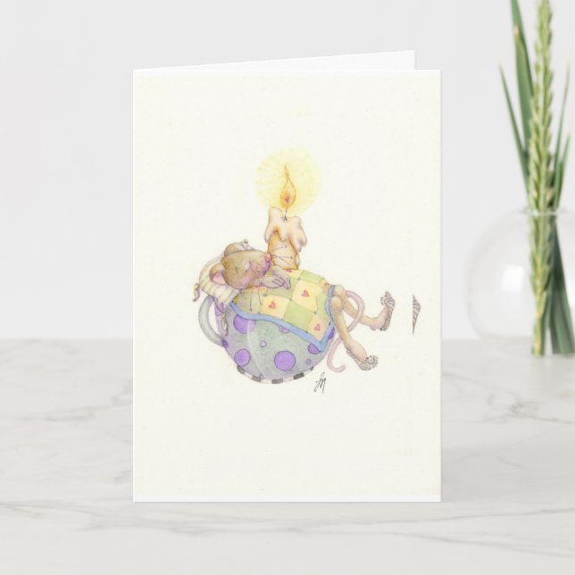 carte de vacances de souris de sommeil (Devant)