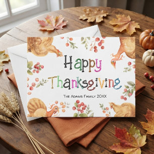 Carte de vacances de Thanksgiving joyeux , Carte d