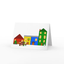 Carte de vacances de Train Town de Jingle Claws