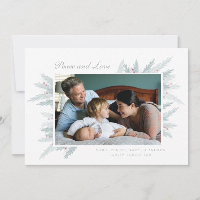 carte de vacances délicate pour les pins d'hiver (Devant)