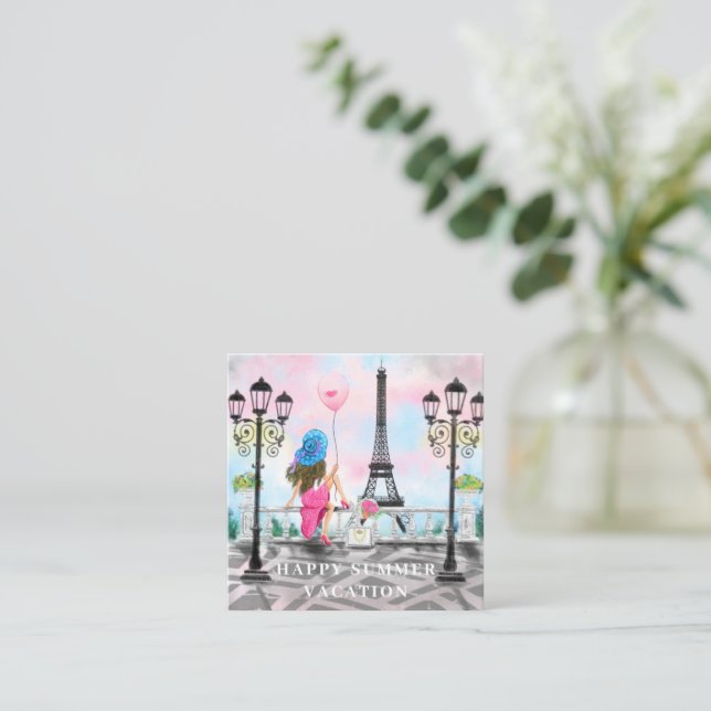 Carte de Vacances d'Été Paris Tour Eiffel France (Debout devant)