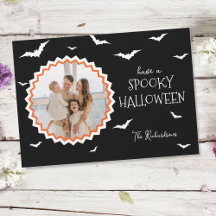 Carte de vacances d'Halloween à cadre noir unique