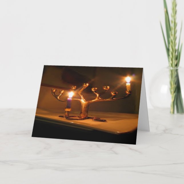 Carte de vacances d'hiver : "allumez le menorah " (Devant)