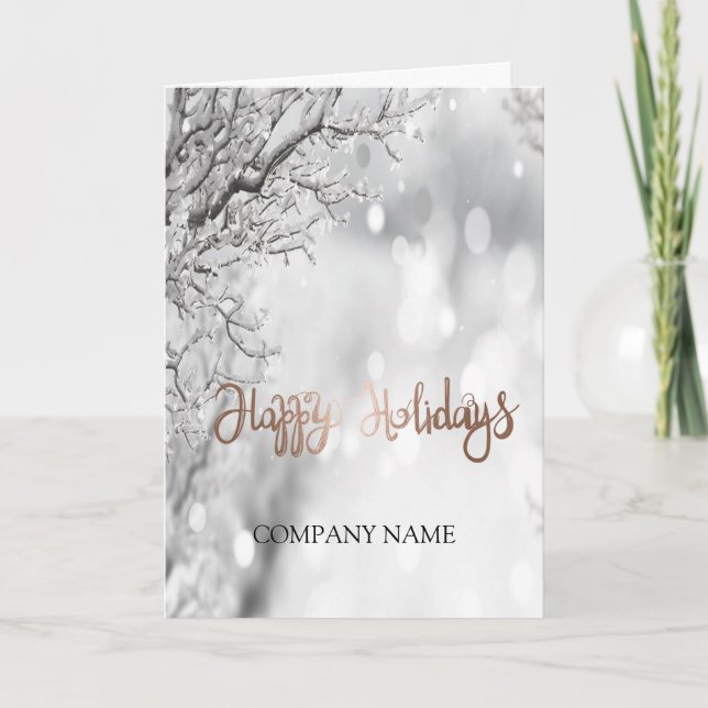 Carte de vacances d'hiver atmosphère festive dorée (Devant)