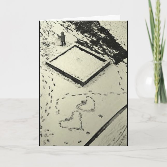 Carte de vacances d'hiver : "Heartprints dans la (Devant)