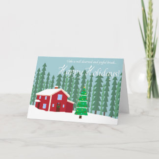 Carte de vacances d'hiver illustrée
