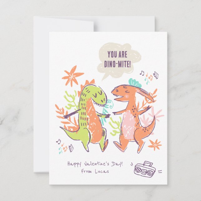 Carte de vacances Dinosaur Valentine (Devant)