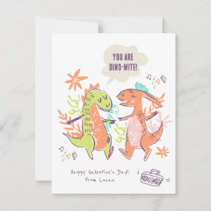 Carte de vacances Dinosaur Valentine