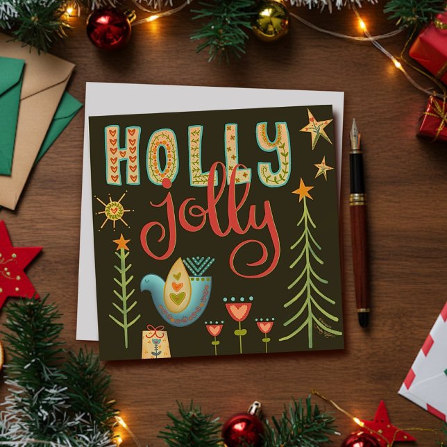 Carte de vacances d'Inspirivity Holly Jolly (Créateur téléchargé)