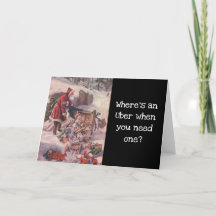 Carte de vacances drôle de Père Noël vintage