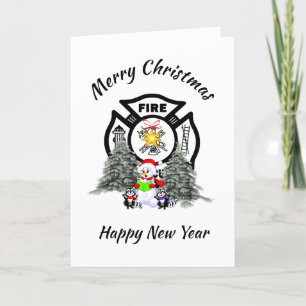 Carte de vacances du service des pompiers de Noël