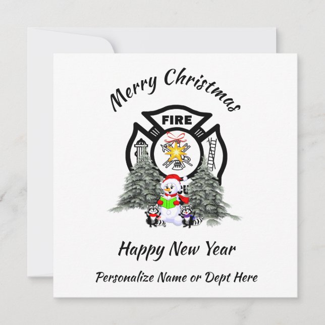 Carte de vacances du service des pompiers de Noël (Devant)