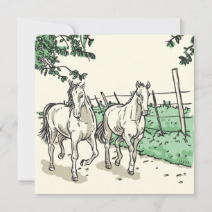 Carte de vacances Elegant Horses Flat