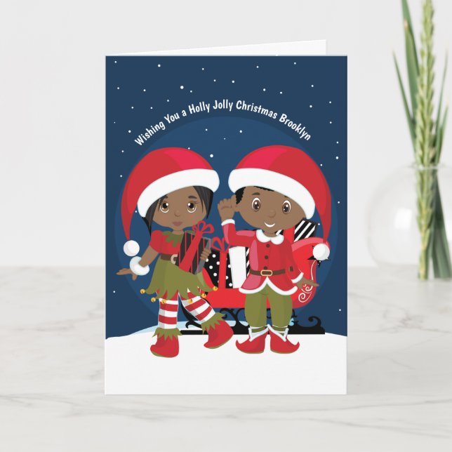 Carte de vacances Elf Twins Elf Black (Devant)