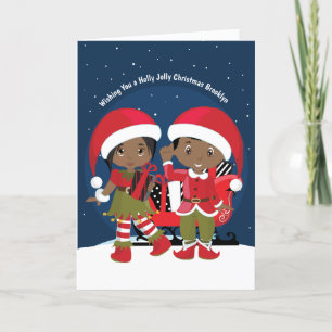 Carte de vacances Elf Twins Elf Black
