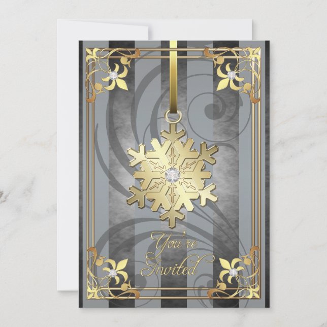 Carte de vacances en argent glacée Glamour (Devant)