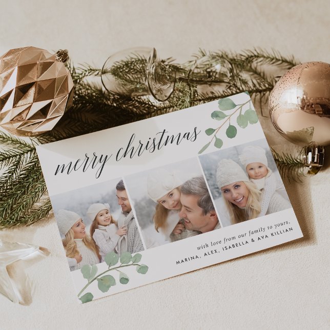 Carte de vacances en collage photo d'eucalyptus pe (Créateur téléchargé)