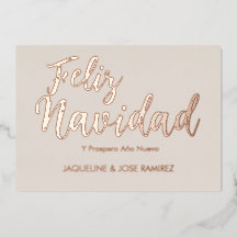 Carte de vacances en espagnol avec feuille d'or Fe