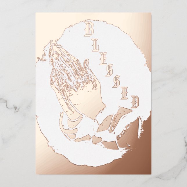 Carte de vacances en feuille d'or 5" x 7" (Recto)