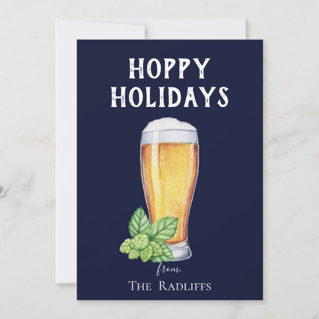 Carte de vacances en verre plat bleu pour bière Ho (Devant)