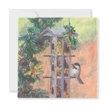 Carte de vacances Feeding Birdie Flat