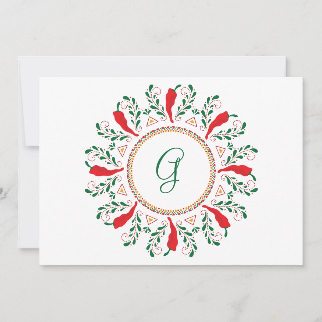 Carte de vacances Feliz Navidad Red Chile Pepper (Devant)