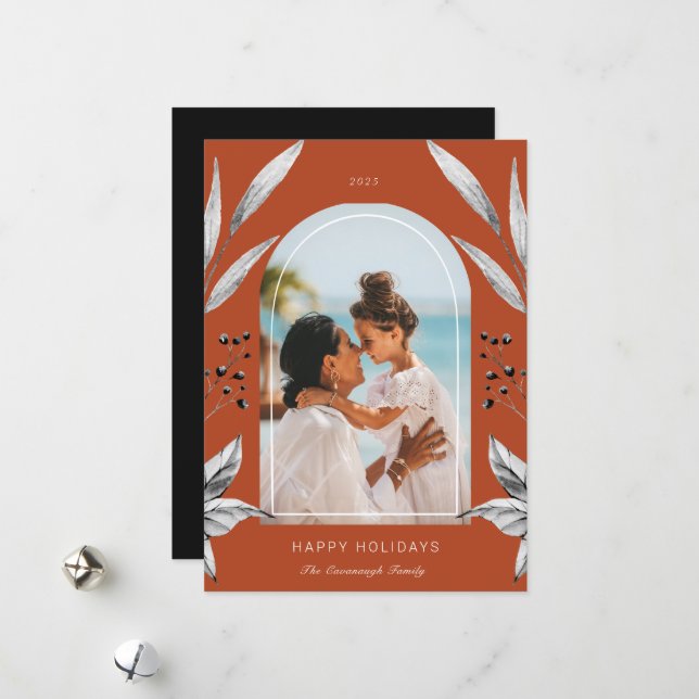 Carte de vacances Festiage Foliage Arch (Devant/Arrière en situation)