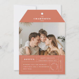 Carte de vacances festive à plat