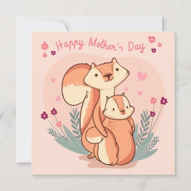Carte de vacances Fête des Mères Foxes (Devant)