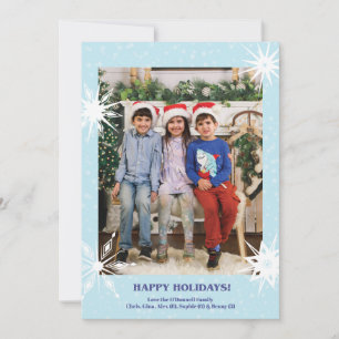 Carte de vacances flocon de neige avec photo