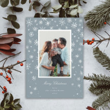 Carte de vacances flocon de neige dessiné à la mai