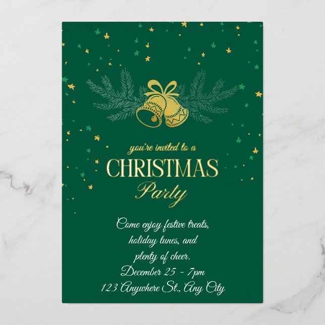 Carte de vacances Foil fête de Noël personnalisée (Recto)