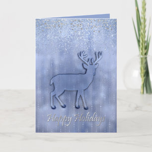 Carte de vacances Frosty Deer Silhouette