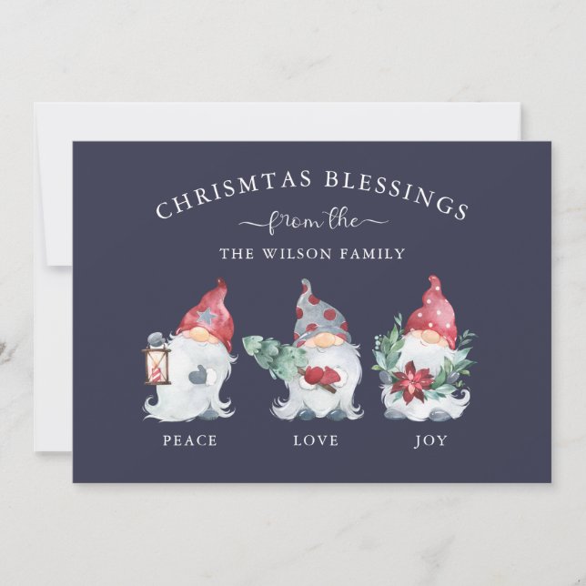 Carte de vacances Gnome Bénédiction Noël (Devant)