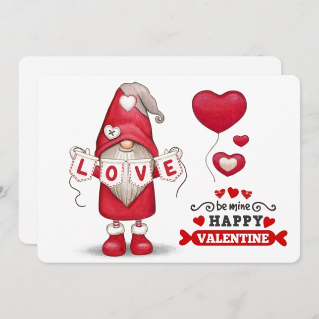 Carte de vacances Gnome Valentines (Devant / Derrière)
