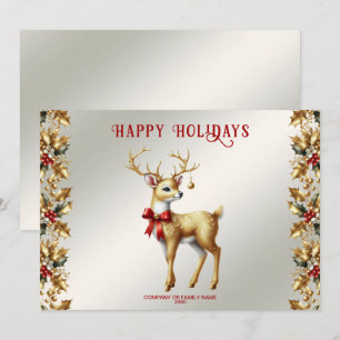 Carte de vacances Gold Reindeer