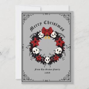 Carte de vacances Gothique Joyeux Noël Wreath